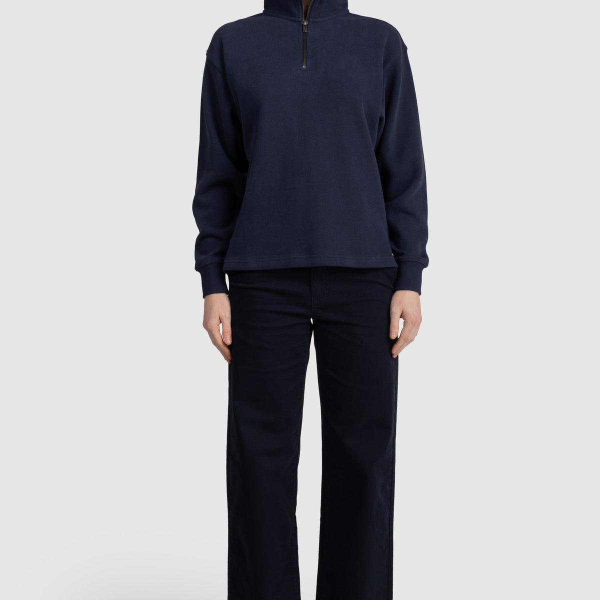QUILTED & RIBBED QUARTER SNAP PULLOVER main image 1