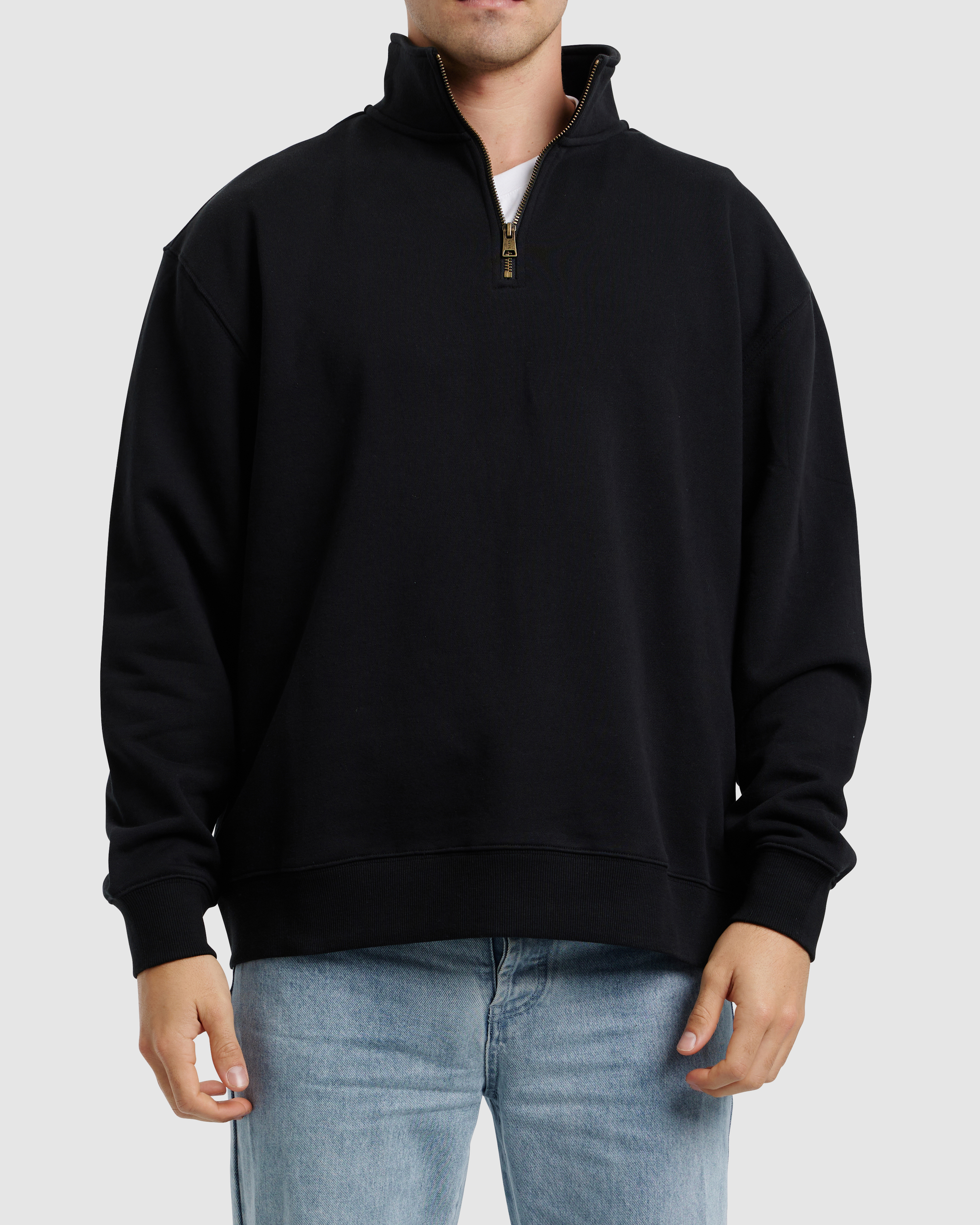 Quarter zip black best sale sweater